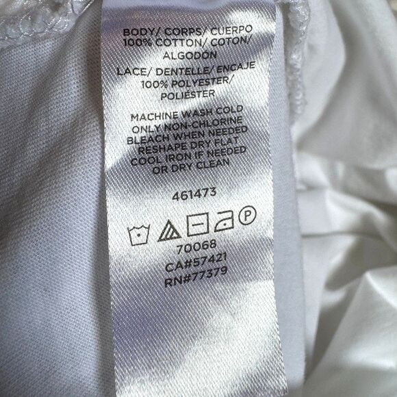 NWOT Ann Taylor Women's Size SMALL Floral Lace Layer Tee Color White 100% Cotton - Picture 4 of 6